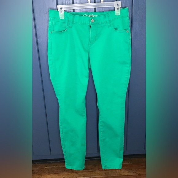 Old Navy Pants - Old Navy Rockstar Green Skinny Jeans Pants Fits 8 10 Spring Preppy